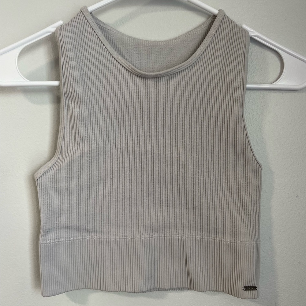 Gilly Hicks Grey High Neck Seamless Bra Top
